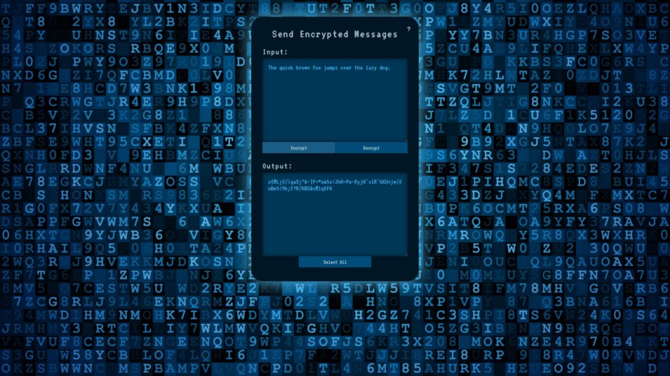 Screenshot of text cipher project